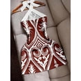 thumbnail image 2 of Sexy Fitted Halter Tie Waist Printed Color Block Mini Dress for Women - Casual Beach Holiday Travel, 2 of 6