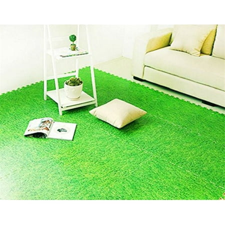 Green Bay Packers Floor Mat - All For You 9PC Interlocking Foam Floor Mat Foam Soft Carpet Surface, Grass Mat (Green)