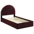 thumbnail image 5 of Platform Bed Frame, Twin, Purple, Velvet, Hotel Bedroom, Modern Contemporary, HB38100, 5 of 9