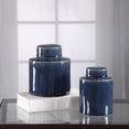 thumbnail image 3 of Uttermost Saniya 2-Piece Coastal Ceramic Container Set in Sapphire Blue, 3 of 4