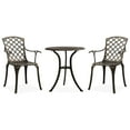 thumbnail image 1 of vidaXL Ensemble Bistro 3 Pcs Aluminium Coulé Bronze, 1 of 5