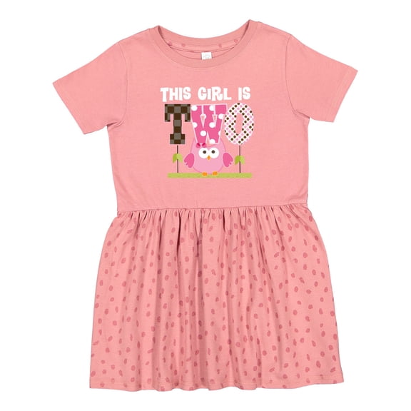 Inktastic 2nd Birthday Cute Owl 2 Year Old Girls Toddler Dress