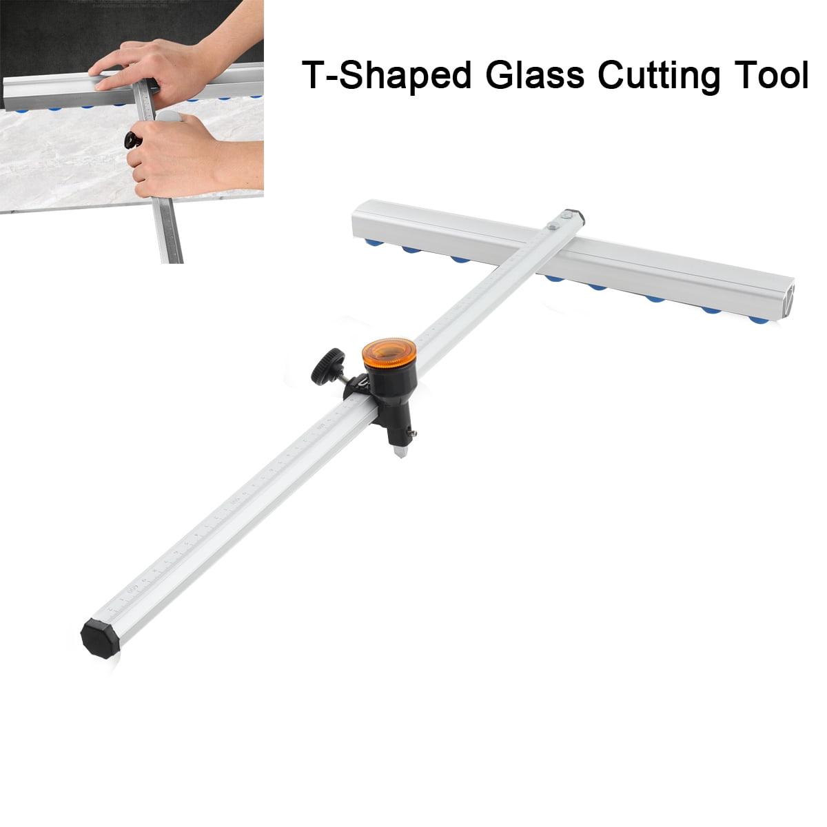 YILIKISS Glass Tile Cutter T Type Aluminum Alloy Push Oil Glass Cutter Tool 60cm Length