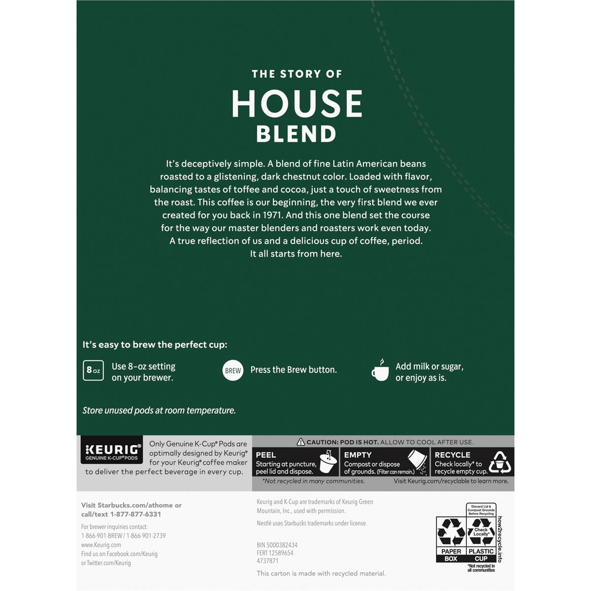 Starbucks Keurig House Blend Medium Roast Coffee Pods - 22ct - Pack of 2