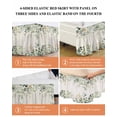 thumbnail image 6 of Retro Eucalyptus Leaves Ruffle Bed Skirt California King Size Sage Green Leaf Summer Plants Linen Adjustable Elastic Dust Bed Skirts Wrap Around Bedskirt Wrinkle Free Easy Fit with 18 Inch Drop, 6 of 8