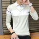 thumbnail image 3 of Camiseta polo para hombre Slim Fit rojo Ropa para hombre Top empalmado Abotonado ajustado Coreano Otoño Xl Una nueva a granel Manga larga Es original, 3 of 4