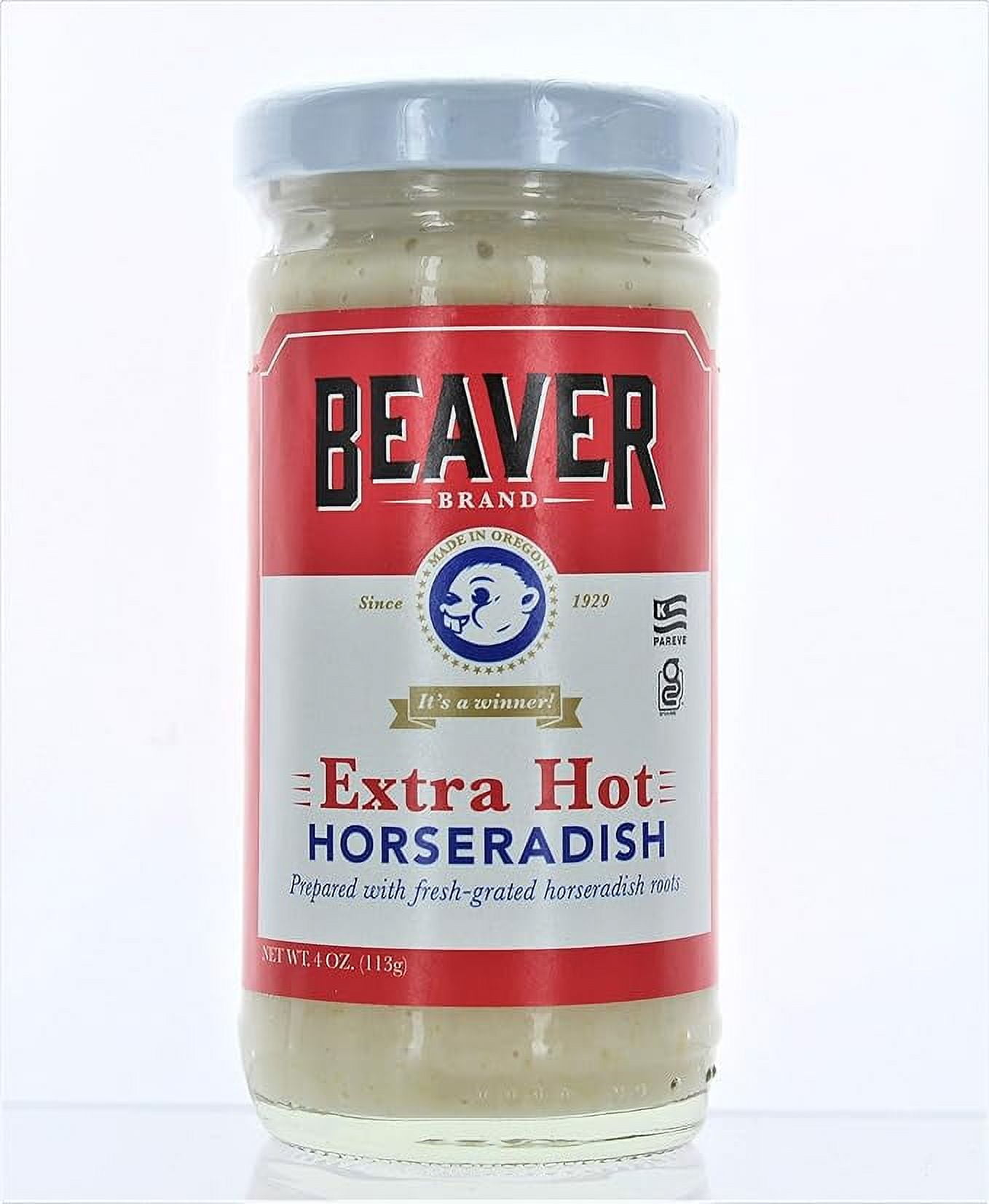 Beaver Brand, Extra Hot Horseradish, 4 oz Jar, Gluten-Free