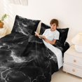 thumbnail image 3 of Homewish Lightning Flash Queen Sheets,Abstract Modern Queen Sheet Sets,Black,4 Pieces,1 Flat Sheet, 1 Fitted Sheet and 2 Pillowcases, 3 of 6