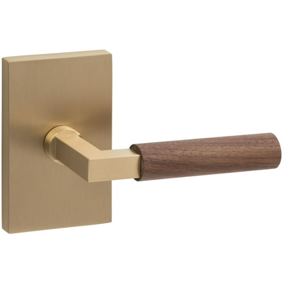 Sure-Loc Lv100 Grip Levanto Non-Turning One-Sided Dummy Door Lever - Satin Brass / Walnut