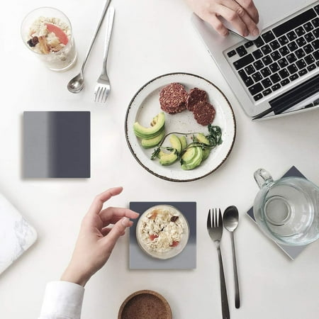 

FMSHPON Gradient Grey Set of 8 Coaster for Drinks Absorbent Ceramic Stone Coasters Cup Mat with Cork Base for Home Kitchen Room Coffee Table Bar Decor