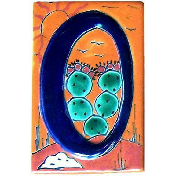 Desert Talavera Ceramic House Number Zero