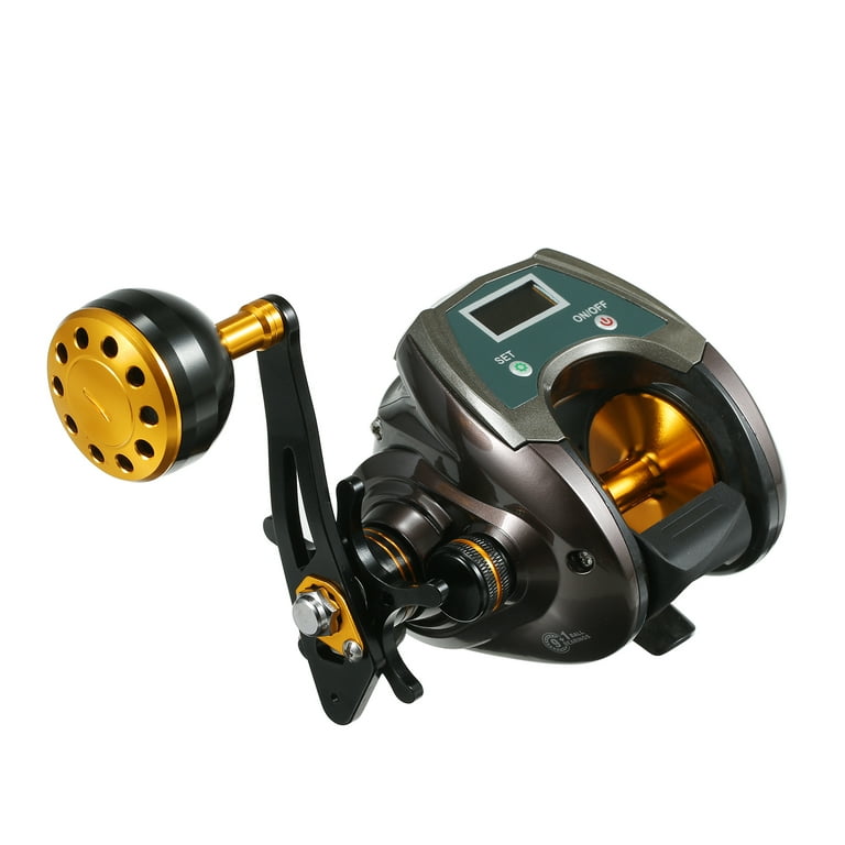 Exbert USB Rechargeable Carbon Fiber Baitcasting Reel 9+1bb Electric Fishing Reel with Display High Speed 6.4: 1 Gear RA, Size: Left