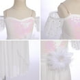 thumbnail image 3 of IBTOM CASTLE Girls Lyrical Dance Costume Ballet Leotard Sequin Spaghetti Straps Tulle Long Dress Ballerina Outfits Princess Dress up 3-4 Years White, 3 of 8