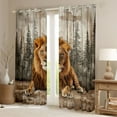 thumbnail image 3 of Feelyou Rustic Lion Animal Black Out Curtains for Kids, Vintage Lodge Cabin Curtains Pack of 2 (42x63 Each), Jungle Wildlife Bedroom Curtains, Curtains and Drapes Decor, 3 of 7