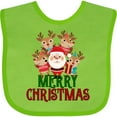 thumbnail image 3 of Inktastic Merry Christmas Santa Reindeer Boys or Girls Baby Bib, 3 of 4