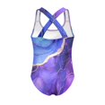 thumbnail image 5 of Uorisanigo Purple Marble Print Girls Swimsuits Kids One Piece Bathing Suit Swimwear Size 5-6 Cross Shoulder Strap Beach Swimming Bathing Suit, 5 of 7