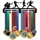thumbnail image 1 of Exhibidor de medallas con temática de béisbol, estante de pared de varios niveles, resistente, de metal, soporta hasta 50 medallas, fácil de instalar, 1 of 7