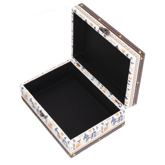 Vintage Jewelry Box, British Style Wooden Jewelry Box Waterproof Leather  For Rings