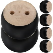 SWETRACE Furniture Feet Wood Round Bun Shape for Wooden Furniture Legs 6Pcs