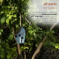 thumbnail image 6 of Alpine Hanging Blue Artful Wooden Birdhouse, 12 Inch Tall, 6 of 12