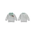 thumbnail image 2 of Sudadera navideña para niño pequeño con bordado de hombre de jengibre, manga larga, solapa, cremallera frontal, jersey holgado., 2 of 9