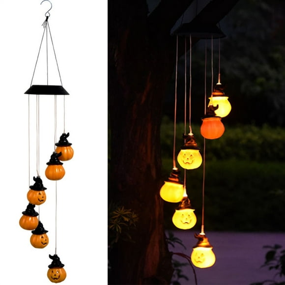 Wind LED Solar Wind Chime Light  Spiral Pumpkin Garden Lamp Waterproof Outdoor Wind Chime Light For Patio Yard Garden