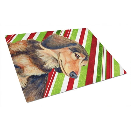 

Caroline s Treasures LH9256LCB Dachshund Candy Cane Holiday Christmas Glass Cutting Board Large 12H x 16W multicolor