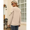 thumbnail image 4 of Womens Sweatshirts Casual Long Sleeve Ruffle Sweatshirt Crew Neck Pullover Tops, 4 of 4
