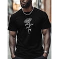 thumbnail image 1 of Camisetas para hombre, camisetas de manga corta con estampado de girasoles en gris, cuello redondo, 1 of 7