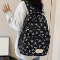 thumbnail image 3 of 3-Piece Bow Backpack Set for Women Teen Girls, Cute Coquette Kawaii Oxford School Bag with Crossbody & Pencil Pouch, Aesthetic College Daypack, 3 of 6