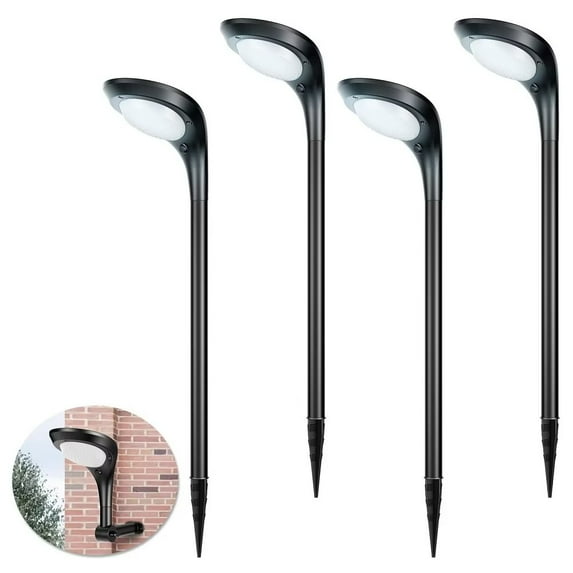 Tzou 4 Pack Solar Lights For Outdoor Pathway, Waterproof LED Solar Lights with 2 Lighting Modes