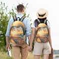 thumbnail image 4 of Yiaed Tropical Sunset Beach Scene Print Laptop Backpack Travel Canvas Backpack Vintage Aesthetic Backpack for School Knapsack Plain Backpack Backpack for School-, 4 of 5