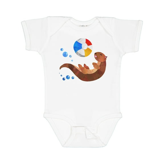 Inktastic Cute Otter and Beachball Boys or Girls Baby Bodysuit