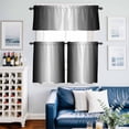 thumbnail image 2 of Black Ombre Kitchen Curtains Sets for Windows 36 Inch Length, Black Grey White Gradient Modern Abstract Art Rod Pocket Window Treatments Tier Curtains and Valances Set for Bedroom/Bathroom, 2 of 8