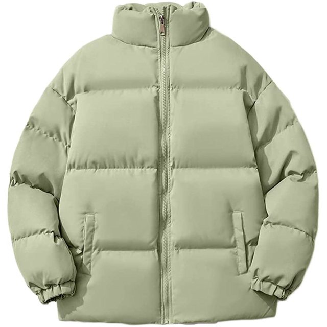 LinYooLi Women's Lightweight Puffer Jacket Long Sleeve Stand Collar Full-Zip Down Jacket for Winter
