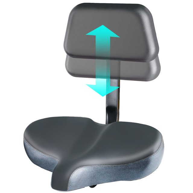 Asiento de bicicleta YLG sobredimensionado, impermeable y ajustable con respaldo