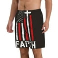thumbnail image 2 of Disketp Men'S Swim Trunks Hawaiian Breathable Surf Beach Swimsuits Mesh Lining Beach Shorts With Pockets-Usa Flag Cross, 2 of 9