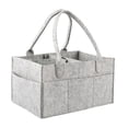 thumbnail image 1 of Foldable Baby Diaper Caddy Organiser, Portable Nursery Storage Basket Bin With Changeable Compartments(light Grey), 1 of 4
