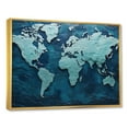 thumbnail image 2 of Designart "Ombre Ocean On The World Map" World Map Floater Framed Canvas Art Print, 2 of 5