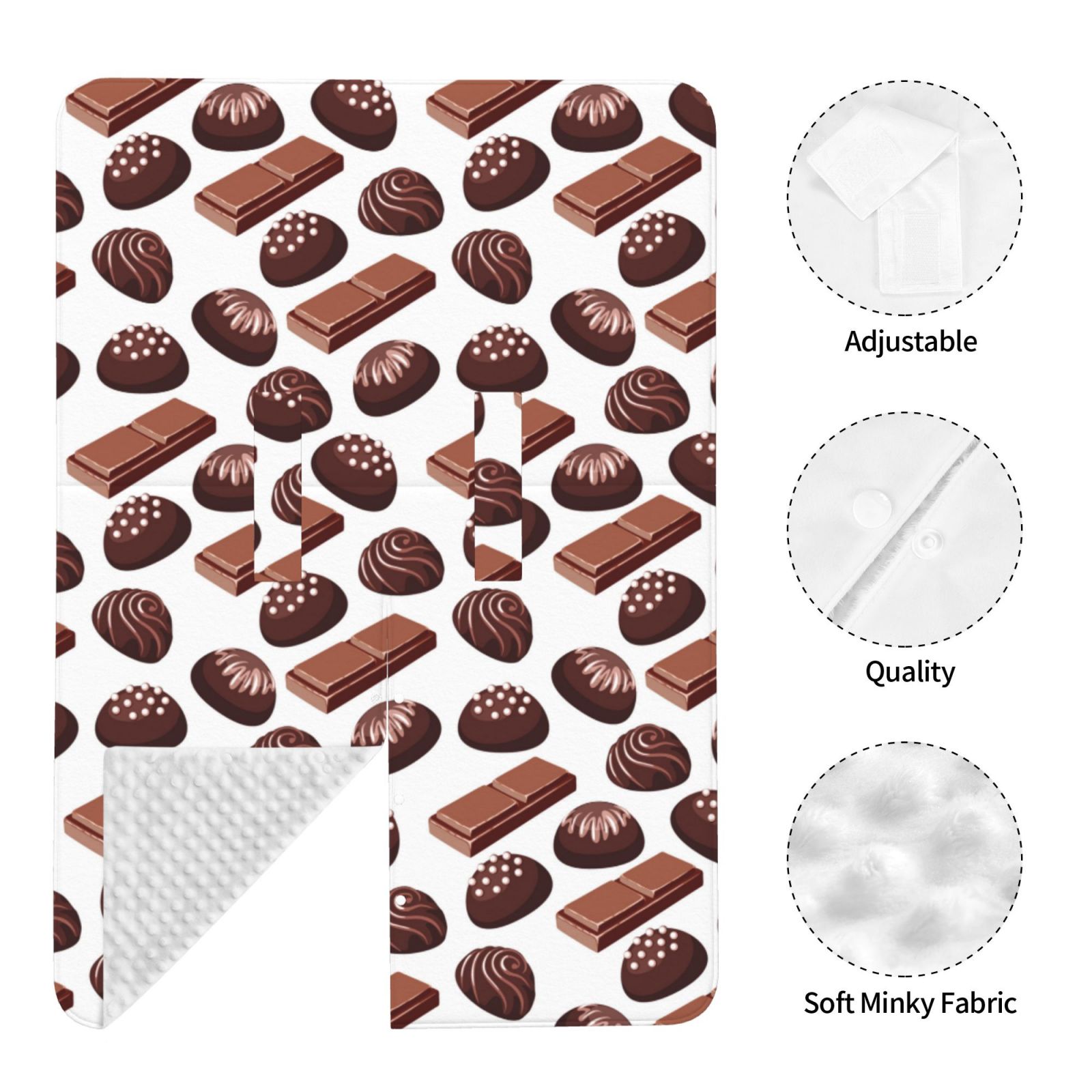 Car Seat Cover Baby - Chocolate Print Brown White Breathable Infant Car Seat Cover for Baby Carseat, Lightweight Comfort Baby Essentials Must Haves Newborn Stuff for Girl Boy