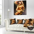 thumbnail image 3 of Designart Sensual Woman in Flower Robes - Abstract Portrait Throw Pillow - 18x18, 3 of 5