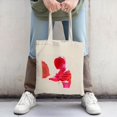 thumbnail image 2 of Stylish Canvas Tote Bag with Vibrant Orange and Pink Splash Design - Perfect for Shopping Travel and Parties, 2 of 4