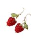 thumbnail image 5 of Pendientes de frambuesa roja para mujer, pendientes de fruta creativos, bonitos y ligeros Caída corta, 5 of 9