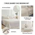 thumbnail image 5 of Flymme Full Cream White Comforter Set with Sheet, 7 Pieces Boho Bed in a Bag Full Size Bed Set Simply Shabby Chic Bedding for Bedroom, 5 of 8