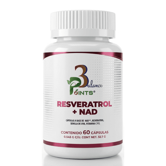 Resveratrol + Nad, 3 Balance Points,60 Capsulas.
