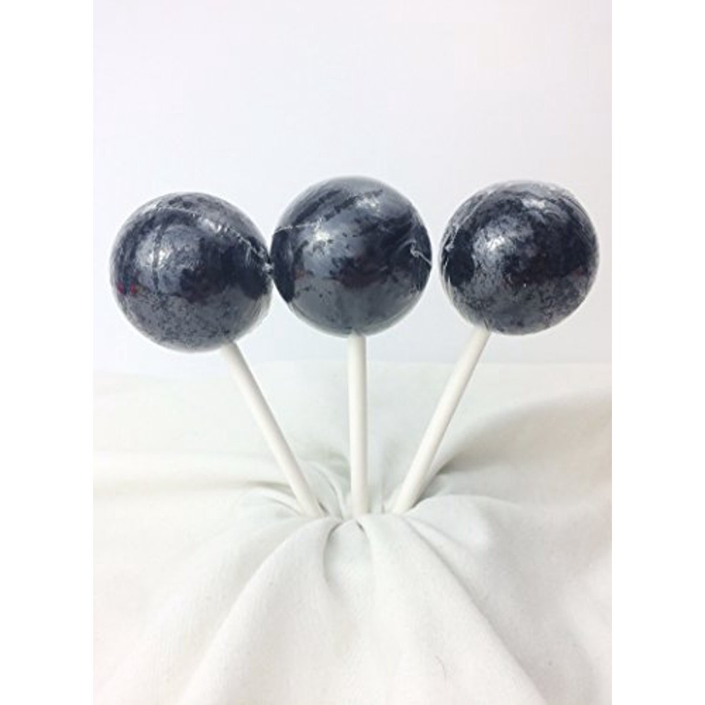 Jumbo Jawbreaker Pops on a Stick Black 12 Count Candy Envy