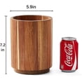 thumbnail image 3 of Acacia Wood Utensil Holder for Kitchen Counter, 360° Rotating 7.2" Wooden Cooking Utensil Crock for Countertop, Farmhouse Kitchen Decor, 3 of 5