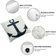 thumbnail image 4 of JRXY Anchor Square Pillow Cover Nautical Style Anchor Navy Blue Throw Pillow Cover for Living Room Bed Simple Style Geometric Home Decor Party Sofa Cushion Case 2 Pack White, 4 of 6