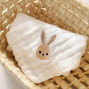 6 Layers Cotton Embroidery Baby Saliva Towels Hand Face Wipes Newborn Bib Kids Handkerchief Toddler Soft Washcloth Burp Cloth rabbit
