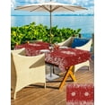 thumbnail image 2 of Christmas Outdoor Tablecloth with Umbrella Hole, Waterproof Zippered Table Cloth for Rectangle Tables Snowflake Red Trees Plants Tabletop Collection for Patio, Garden, Picnic, Camping 60 x 102 inch, 2 of 6